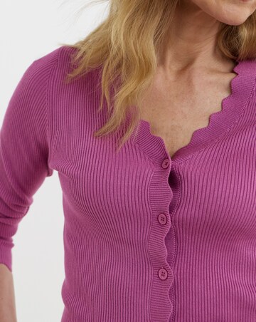 Scallop Hem Knitted Cardigan