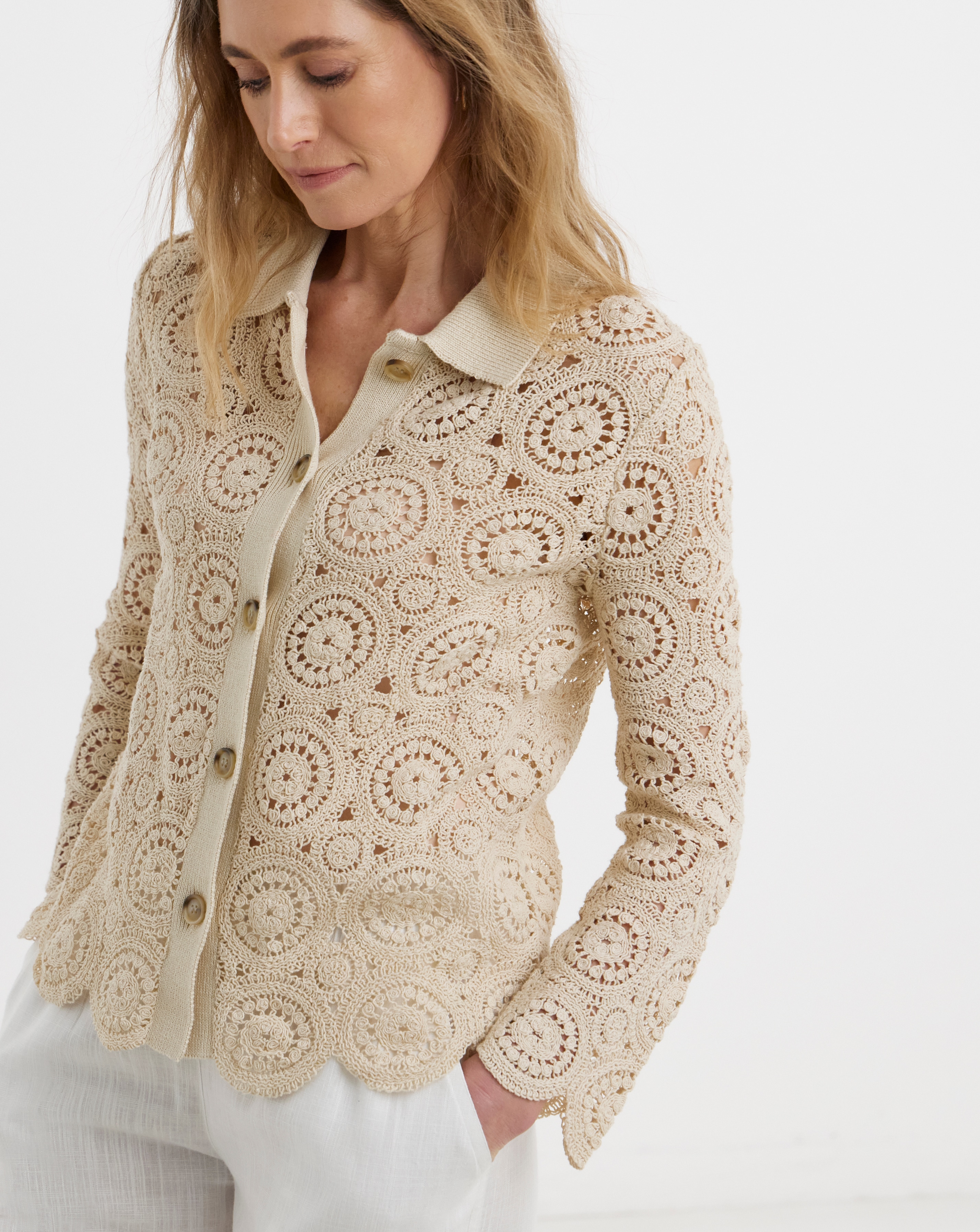 New In - Crochet Knitted Overshirt