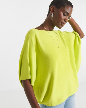 Lime Batwing Knitted Jumper