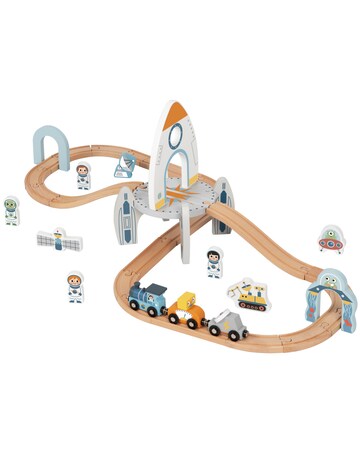 Wooden Space Station Train Set