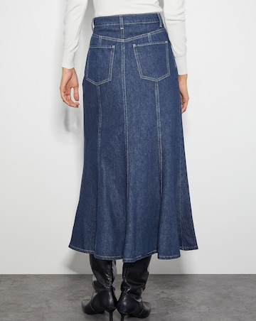 Monsoon Fran Seam Denim Maxi Skirt