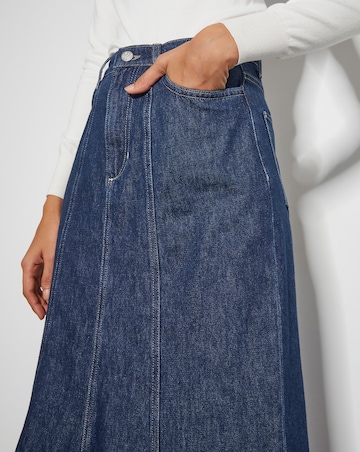 Monsoon Fran Seam Denim Maxi Skirt