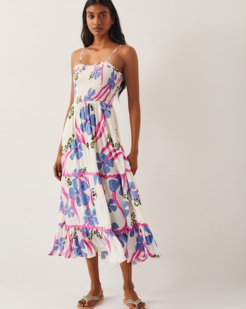 Monsoon Fiona Floral Bandeau Midi Dress