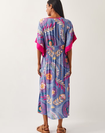 Monsoon Monika Short Sleeve Floral Print Midi Dress