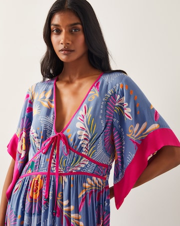 Monsoon Monika Short Sleeve Floral Print Midi Dress
