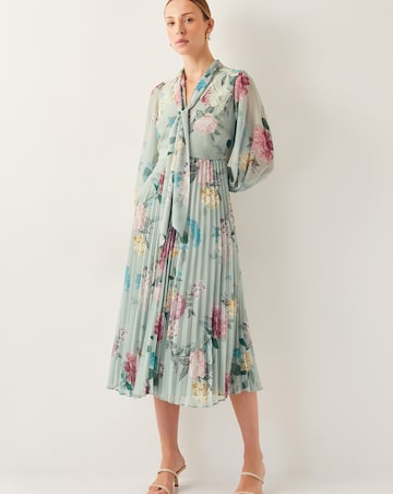 Monsoon Agnes Floral Pleated Midi Dress