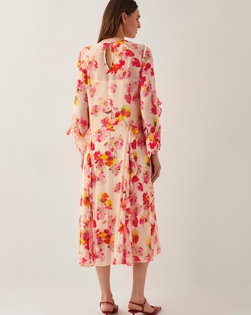Monsoon Vanna Frill Floral Print Midi Dress