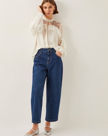 Monsoon Debbie Embellished Polka Dot Ruffle Blouse