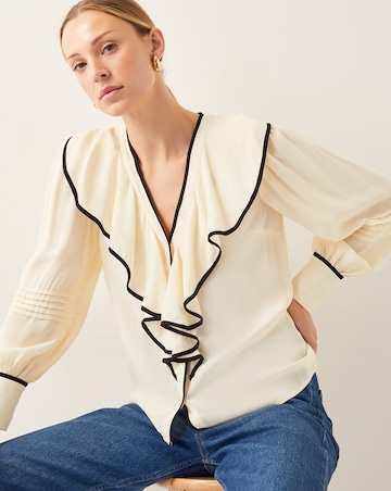 Monsoon Lennox V-Neck Ruffle Blouse