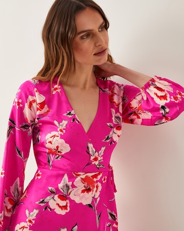 Monsoon Meredith Floral Midi Wrap Dress