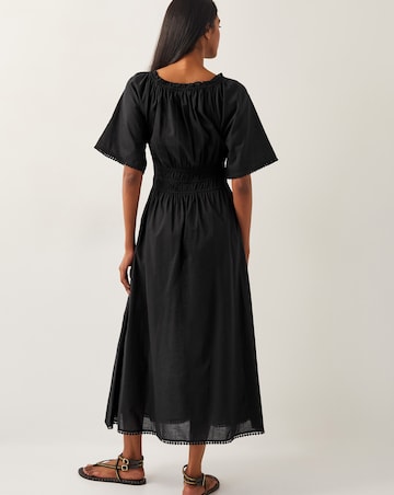 Monsoon Nora Short Sleeve Cotton Midi Dress