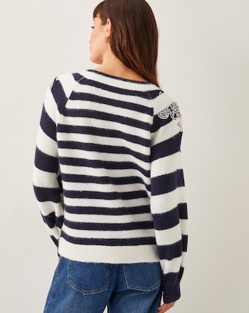 Monsoon Lou Lace Stripe Jumper