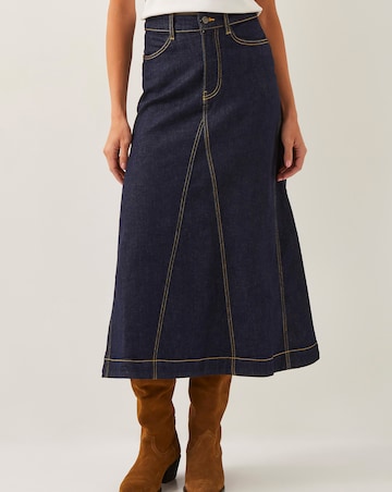 Monsoon Goldie Godet Denim Skirt