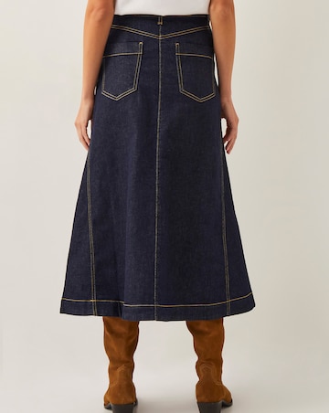 Monsoon Goldie Godet Denim Skirt