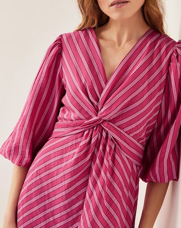 Monsoon Stella Stripe Twist-Front Maxi Dress