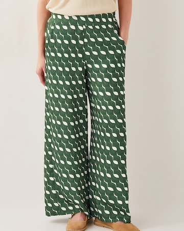 Monsoon Maren Geometric Print Wide Leg Trousers