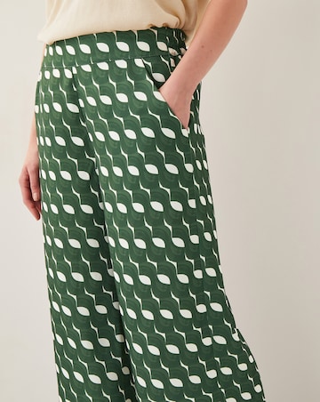 Monsoon Maren Geometric Print Wide Leg Trousers