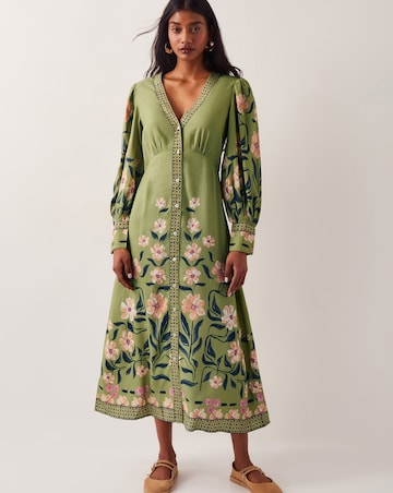 Monsoon Belle Floral Blouson Midi Dress