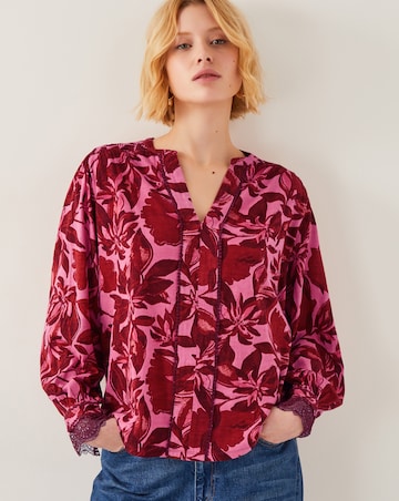 Monsoon Aimee Floral Print Jersey Blouse