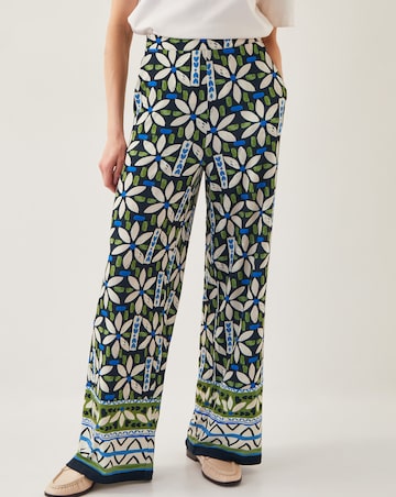 Monsoon Nikita Floral Jersey Wide Leg Trousers