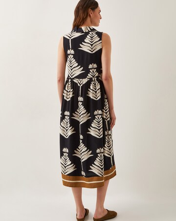 Monsoon Pamela Sleeveless Leaf Print Midi Dress