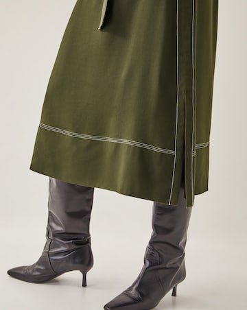 Monsoon Katya Tie Waist Midi Skirt