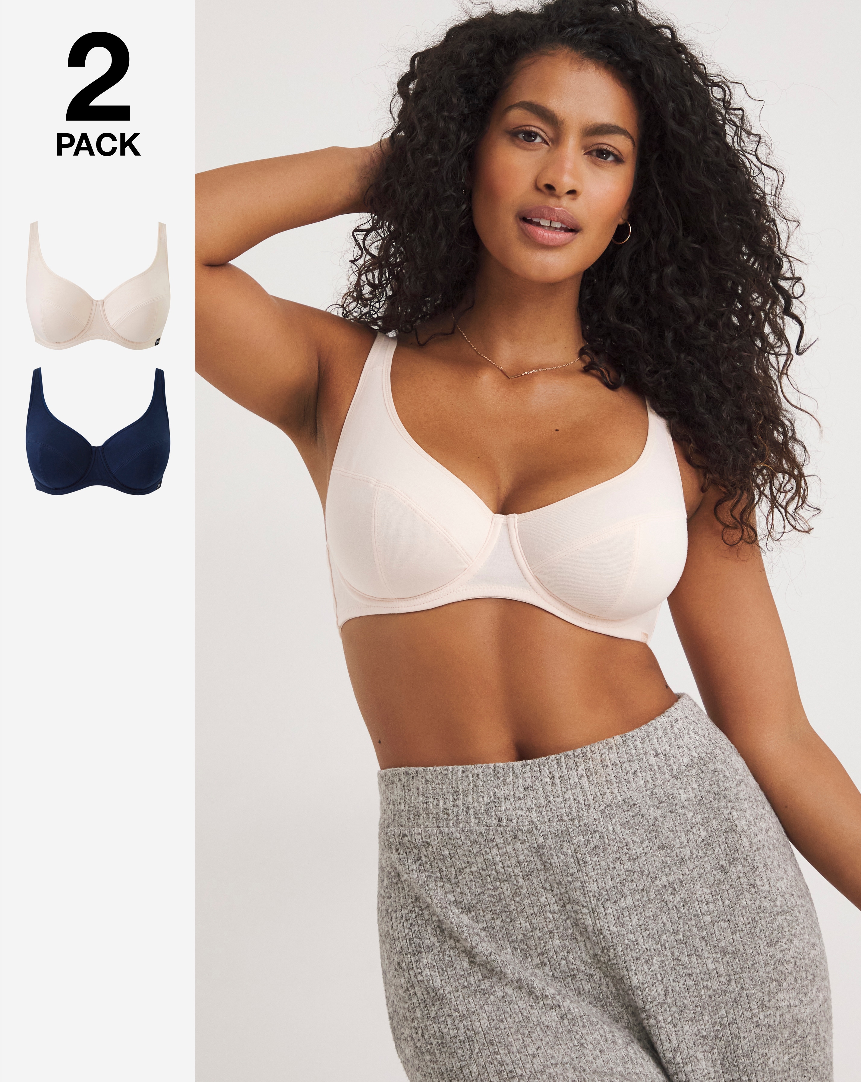 Slimma 2 Pack Cotton Full Cup Bras