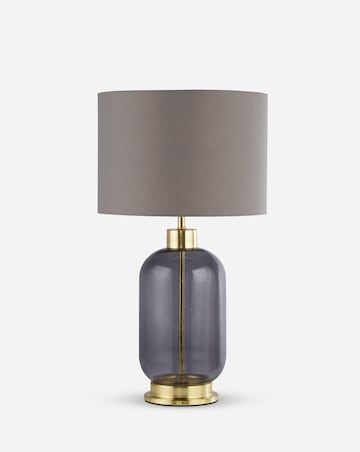 Glass and Satin Brass Base Table Lamp