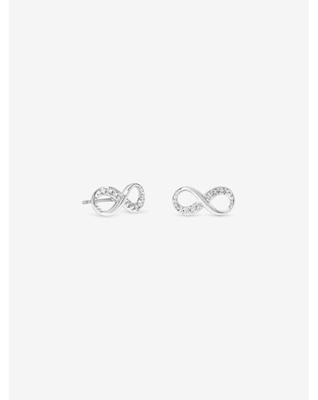 Navy Xmas Cracker - Silver Infinity Stud Earring