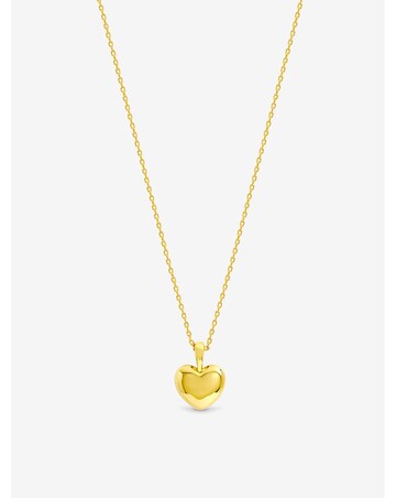 Inicio Gold Polished Puff Heart Pendant