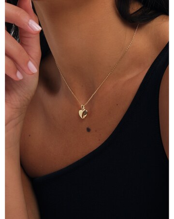 Inicio Gold Polished Puff Heart Pendant
