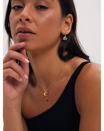 Inicio Gold Polished Puff Heart Pendant
