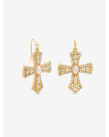 Mood Gold Plated Cross Earrings