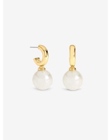 Mood Gold Plated And Pearl Hoop Earrings
