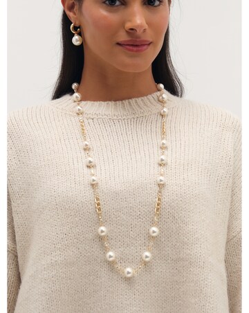 Mood Gold Plated And Pearl Hoop Earrings
