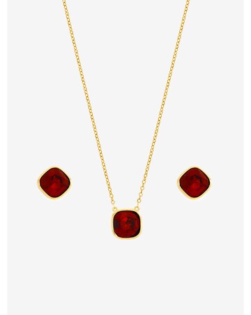 Mood Gold Plated And Ruby Two Piece Set