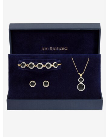 Jon Richard Gold Plated And Jet Trio Set