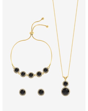 Jon Richard Gold Plated And Jet Trio Set