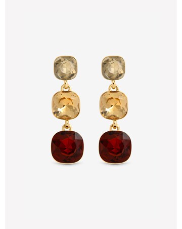 Mood Gold Plated Brown Tonal Drop Earrings