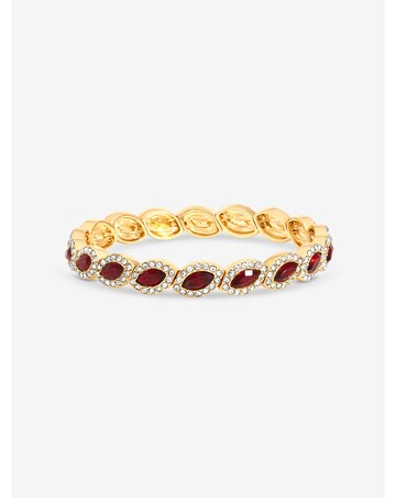 Jon Richard Gold Plated And Ruby Navette Stretch Bracelet