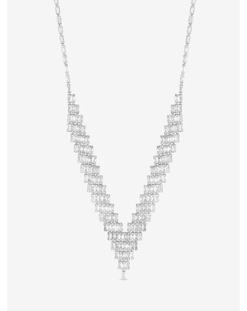 Jon Richard Rhodium Plated Crystal V-Necklace