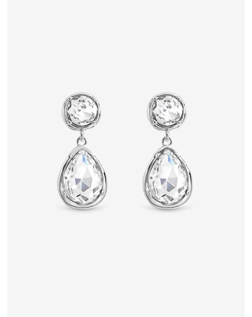 Mood Silver Plated And Crystal Multi Stone Drop Earrings