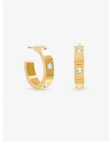 Jon Richard Gold Plated Waterproof  and Crystal Hoop Earrings
