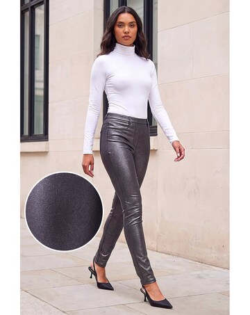 Roman Glitter Faux Leather Jegging