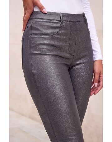 Roman Glitter Faux Leather Jegging
