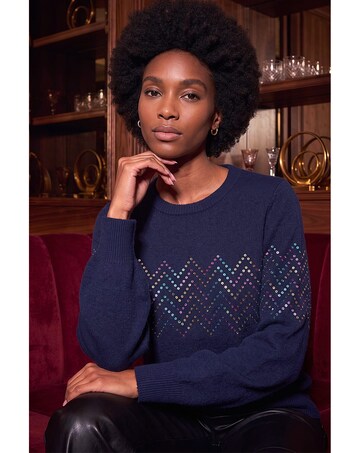 Roman Wave Sequin Knit Jumper