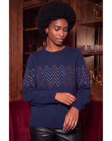 Roman Wave Sequin Knit Jumper