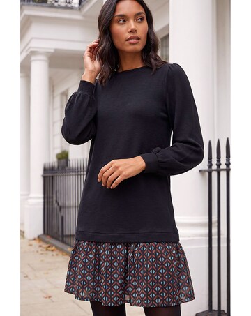 Roman Geometric Mix Print Mini Dress