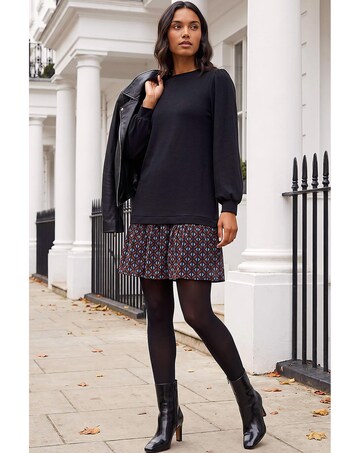 Roman Geometric Mix Print Mini Dress