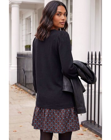 Roman Geometric Mix Print Mini Dress